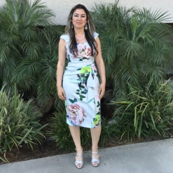 Debut silk floral dress sz-8 - Picture 1 of 8